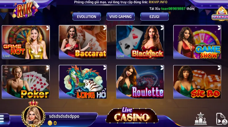 Trải Nghiệm Đỉnh Cao Với Dịch Vụ Casino Livestream tại RikVip Đẳng Cấp Sang Trọng