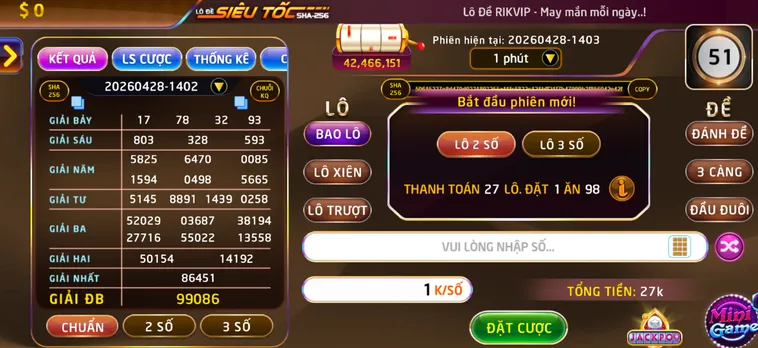 Lô Đề Siêu Tốc Tại RikVip Sân Chơi Dành Cho Những Tín Đồ Muốn Thắng Nhanh