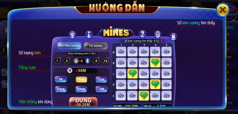 Minigame Mines Tại RikVip Trò Chơi Dò Mìn Đỉnh Cao Với Tỷ Lệ Thắng Cực Lớn